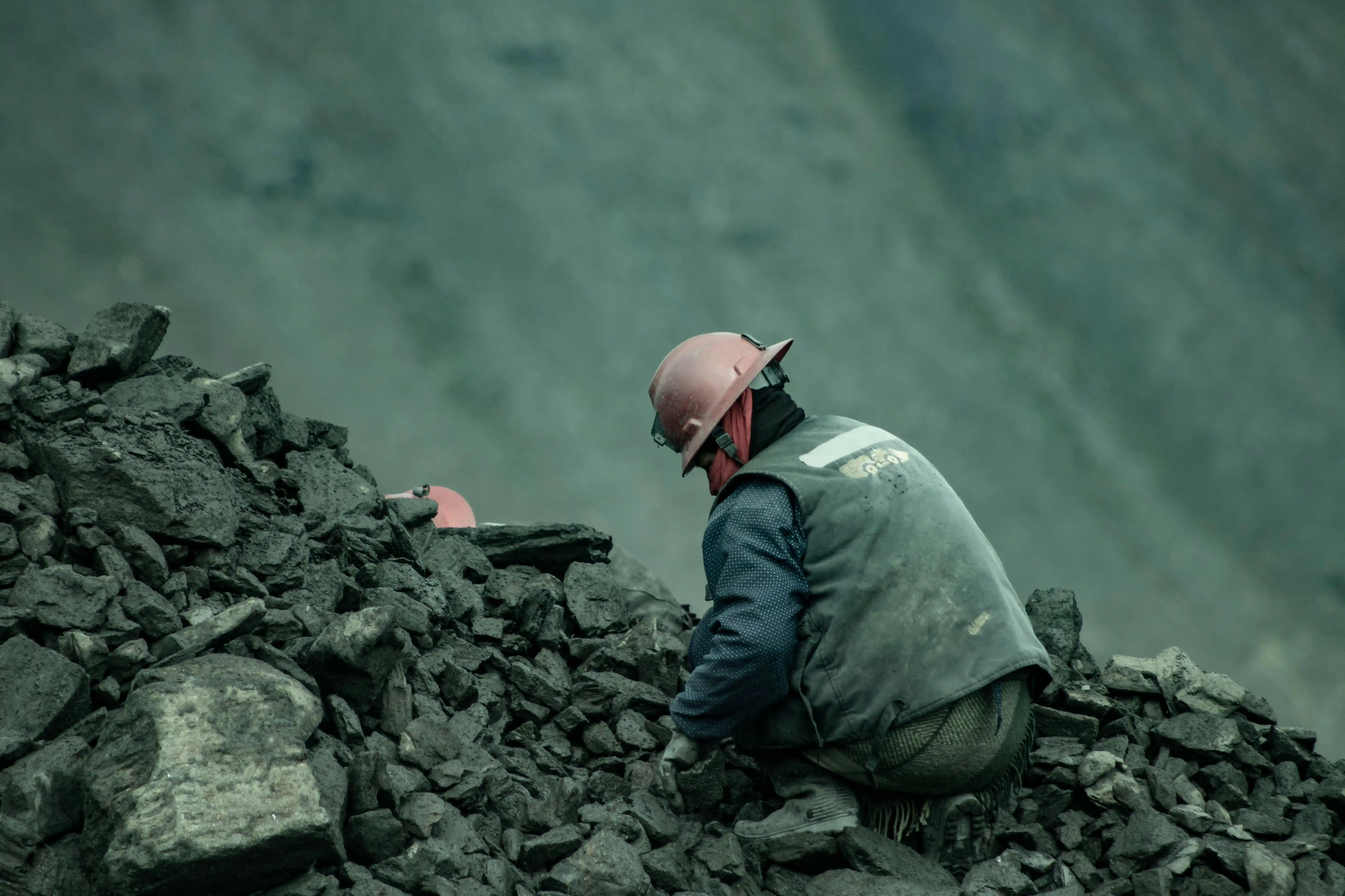 Mining operations team working together